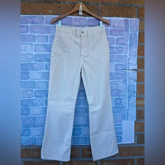 Re/Done 70s Pocket Loose Flare Corduroy Pants in Vintage Ivory Size 28 - Picture 4 of 16